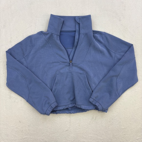 Lululemon Tops - Lululemon Pullover Womens 4 Blue Softstreme Scuba Oversized 1/2 Zip Sweatshirt